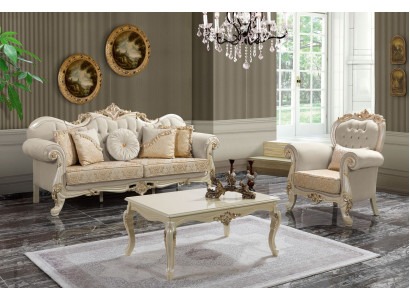 Luxus Sofagarnitur Komplette Couchgarnitur Beige Polstersofa Stoffsofa