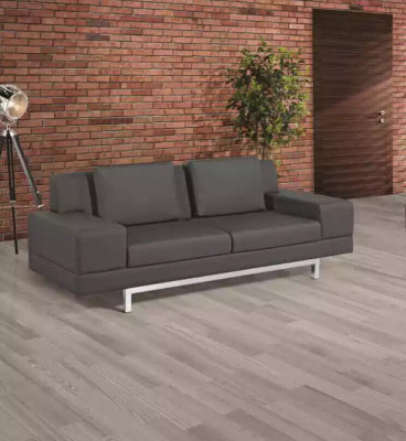Graue Couchgarnitur Dreisitzer Sessel Sofagarnitur Arbeitszimmer Sofas
