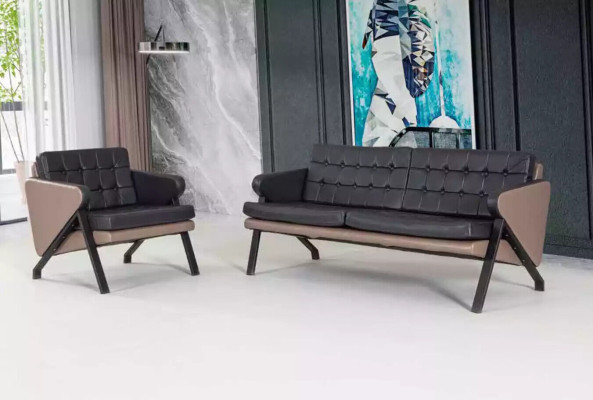 Zweisitzer Luxus Möbel Arbeitszimmer Einrichtung Modernes Polstersofa