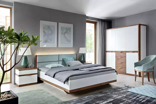 Bett Modern Style Doppelbetten Luxus Design Schlafzimmer Möbel Holzbett