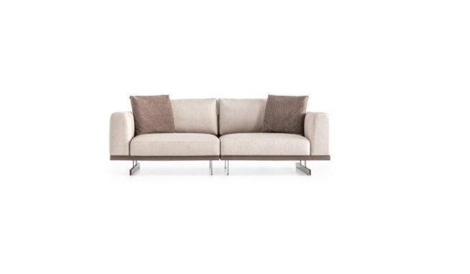 Beige Moderne Sofagarnitur Dreisitzer Zweisitzer Set Luxus Stoffmöbel