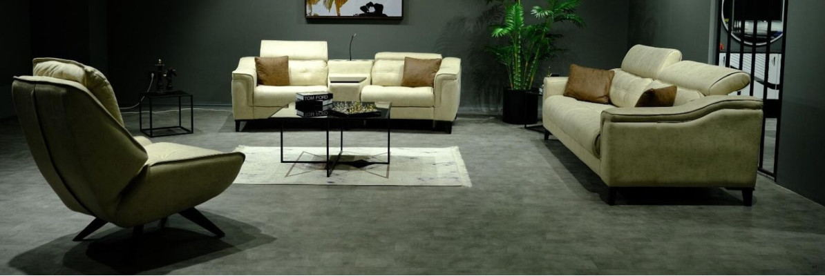 Beiger Ledersessel Wohnzimmer Clubsessel Designe Einsitzer Edle Möbel