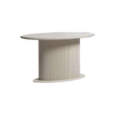 Moderne Holztisch Esszimmertisch Esstisch Oval Tisch Holz Beige 140 cm