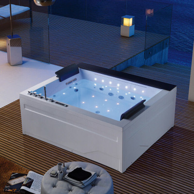 Whirlpool Badewanne 2 Personen Wanne Led Beleuchtung Hydrotherapie