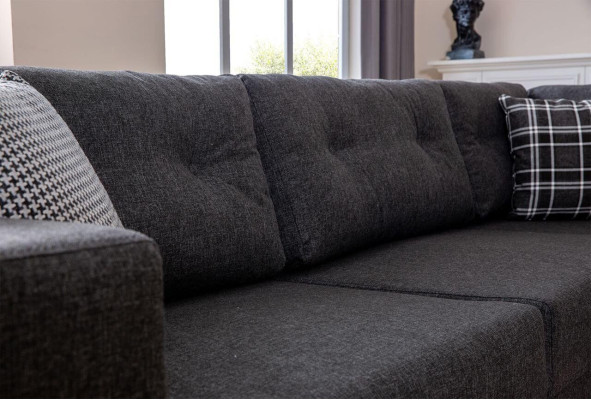 Exklusives Dunkelgraues Ecksofa Wohnzimmer Polstercouchen L-Form Sofa