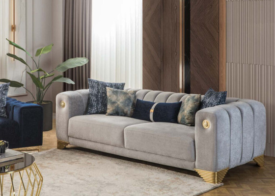 Moderne Polster Sofagarnitur Designer Textil Möbel 4-Sitzer Dreisitzer