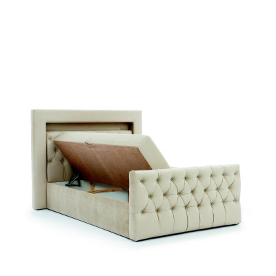 Schlafzimmer Chesterfield Bett Doppelbett Einrichtung Luxus Polsterbett Textil