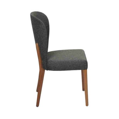 Grauer Moderner Holzstuhl Polster Lehnstühle Designer Einsitzer Sessel