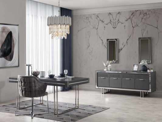 Moderne Esszimmertisch Esstisch Tisch Esszimmer Möbel Holz Grau