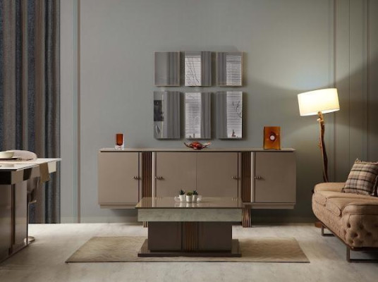 Stilvoll Esszimmer Set Besteht aus Esstisch+4x Stühle+Anrichte 6tlg.