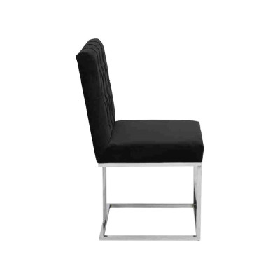 Schwarzer Esszimmer 6x Stühle Lehnstuhl Designer Möbel Essstühle Edelstahlstuhl