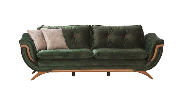 Dreisitzer Wohnzimmer Set 3+3+1 Couchgarnitur Sitzpolster Stoffsofa Couch Sofa