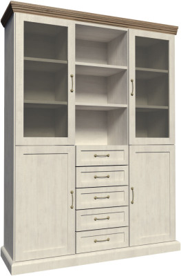 Vitrine W2D Design Wohnzimmer Schrank Weiß Moderne Vitrinen Holz Schränke Neu