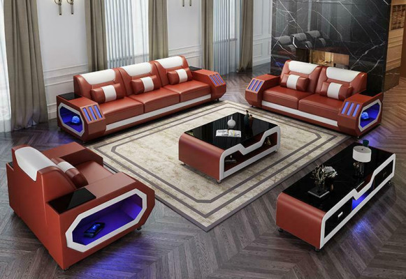 Sofagarnitur Set 3+2+1 Sitzer Couchtisch Sideboard Garnitur Design Moderne