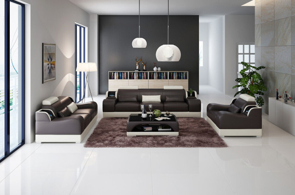 Sofagarnitur 322 Sitzer Set Design Sofa Polster Couchen Couch Modern