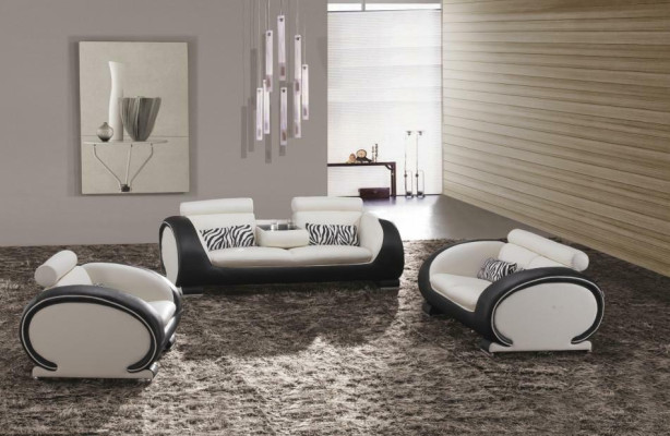 Sofagarnitur 3+2+1 Sitzer Set Design Sofas Polster Leder Couchen Modern
