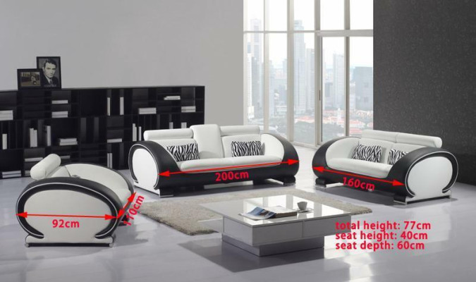 Sofagarnitur 3+2+1 Sitzer Set Design Sofas Polster Leder Couchen Modern
