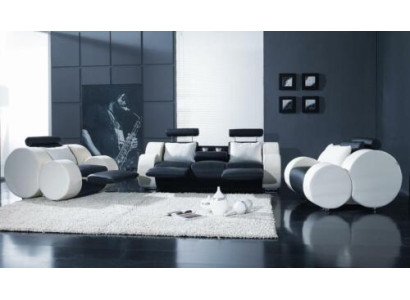 Sofagarnitur Garnituren Set Design Sofas Polster Leder 311 Sitzer Couchen