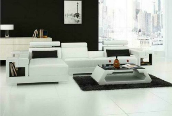 Ecksofa Ledersofa Wohnlandschaft L Form Sofa Couch Polster Sitz Ecke