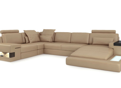 U Form Sofa Couch Polster Garnitur Wohnlandschaft Ecksofa Design Leder