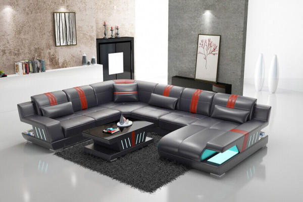 Sofa UForm Ledersofa Couch Wohnlandschaft Garnitur Design Modern