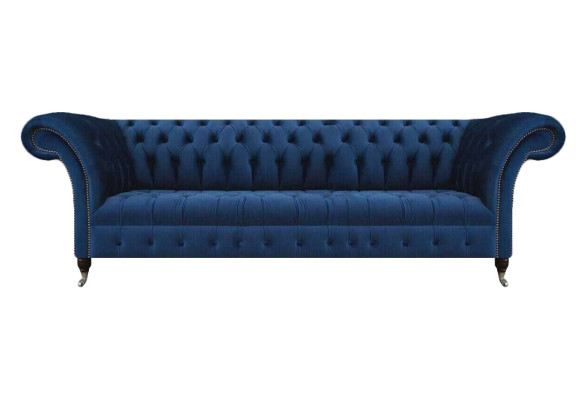 Blau Chesterfield Sofa Viersitzer Couch Designer Polstermöbel Wohnzimmer