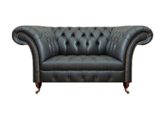 Wohnzimmer Schwarz Sessel Neu Möbel Leder Sitz Couch Polstermöbel Chesterfield