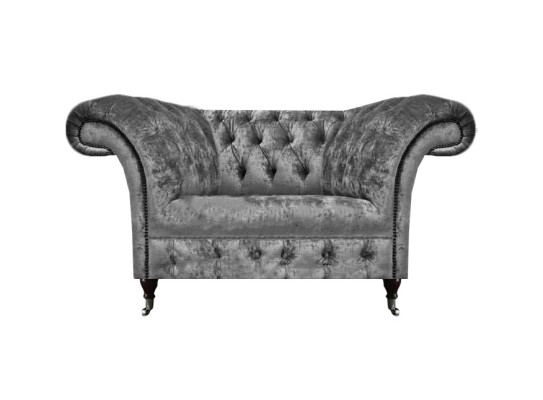 Neu Grau Sessel Luxus Textil Polstermöbel Modern Chesterfield Sitz Wohnzimmer