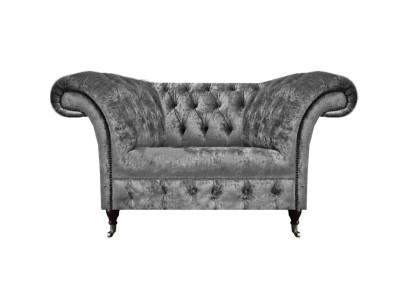 Neu Grau Sessel Luxus Textil Polstermöbel Modern Chesterfield Sitz Wohnzimmer