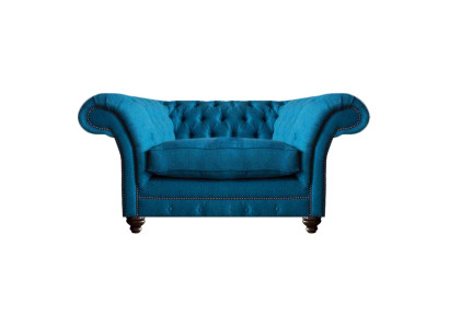 Luxus Blau Sessel Wohnzimmer Sitz Möbel Chesterfield Polstermöbel Textil Neu