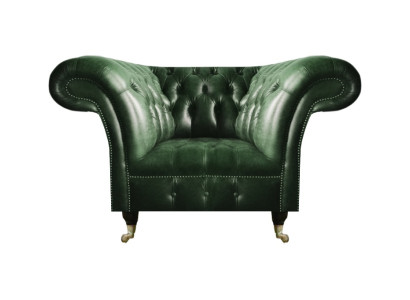 Grün Leder Sessel Wohnzimmer Chesterfield Luxus Polstermöbel Design Möbel