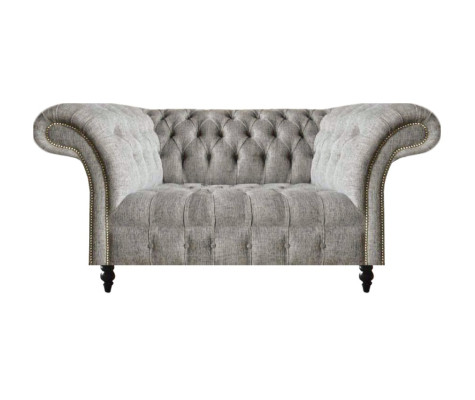 Design Sofa Couch Zweisitzer Grau Sitzmöbel Wohnzimmer Einrichtung Chesterfield