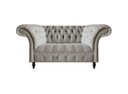 Design Sofa Couch Zweisitzer Grau Sitzmöbel Wohnzimmer Einrichtung Chesterfield