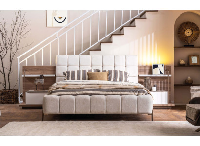 Modernes Weißes Doppelbett Stilvolle Schlafzimmermöbel Polster Möbel