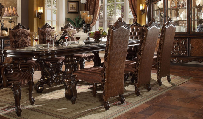 Klassische Braune Chesterfield Stühle Designer x6 Lederstühle Stuhlgruppen Set 6tlg.