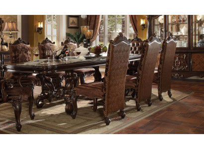 Klassische Braune Chesterfield Stühle Designer x6 Lederstühle Stuhlgruppen Set 6tlg.