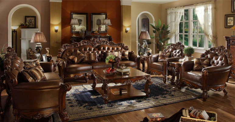 Ledersofa Sofagarnitur Set Garnitur Couch Gruppe Chesterfield Sofa Barock