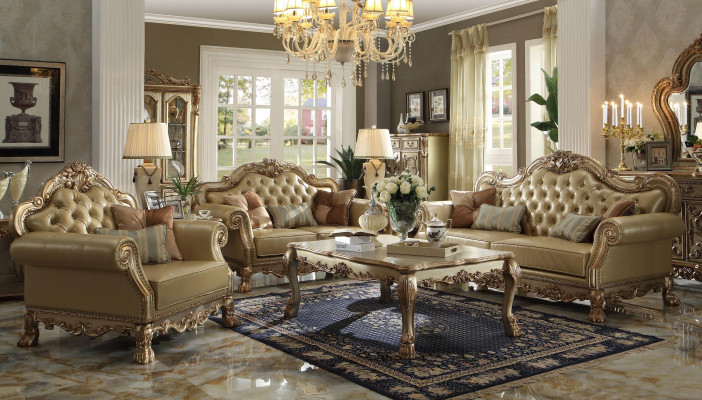 Luxus Sofagarnitur 3+2+1 Sitzer Couchtisch Möbel Couch Sofa Neu Barock