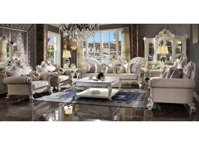 Klassische Sofagarnitur 5tlg. Set Couchtisch Sofa 3+2+1+1 Sitzer Couch