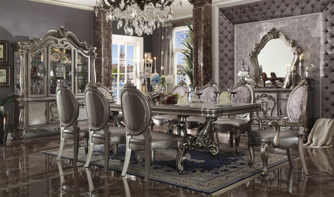 Esszimmer Set Garnitur Tisch 8x Stuhl Kommode Spiegel Barock Neu 11tlg.