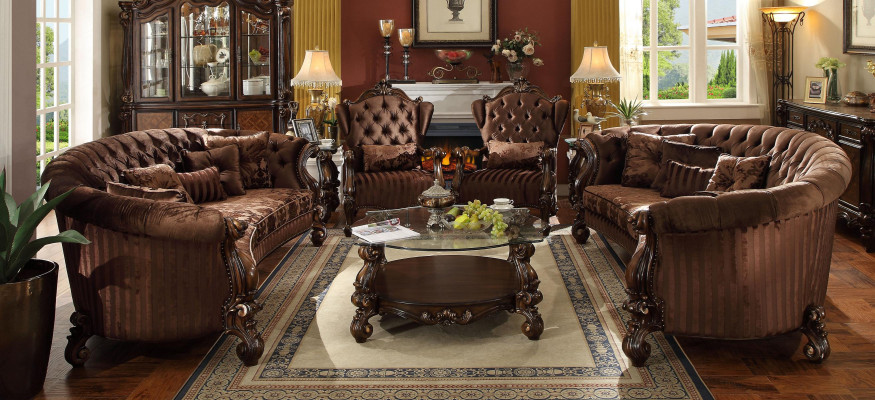 Luxus Chesterfield Sofagarnitur 3+2+1 Sitzer mit Möbel Couchtisch Couch