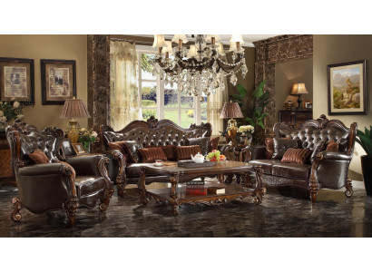 Luxus Chesterfield Sofagarnitur 3+2+1 Sitzer + Couchtisch Möbel Couch