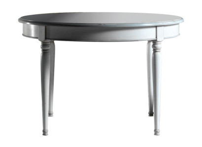 Runder Esstisch Esszimmer Tische Möbel Einrichtung Holztisch Weiß Italien