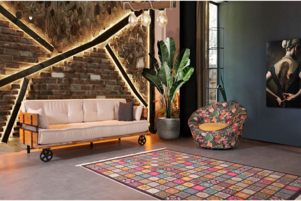 Luxus Sofa Couch Polster Möbel 3+3 Sitz Garnitur mit Couchtisch Loft
