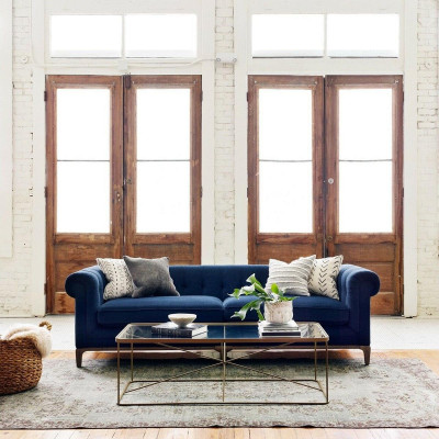 Chesterfield Sofa Couch Polster Leder Stoff Couchen Polster Garnitur 4 Sitzers