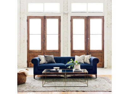 Chesterfield Sofa Couch Polster Leder Stoff Couchen Polster Garnitur 4 Sitzers