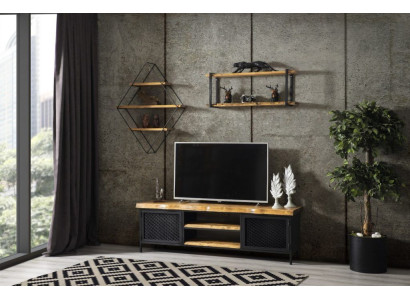 Pionierzeit Möbel Schrank Sideboard Holz rtv Lowboard Regal 3tlg. Set