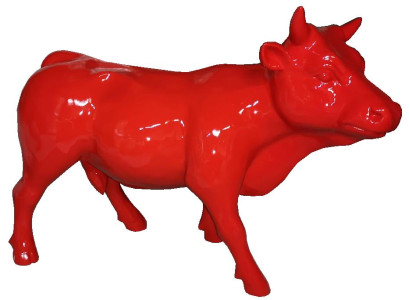Kuh figur abstrakte figuren statuen moderne designer Loft Kuh rot Skulpturen Neu