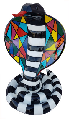 Designer Abstrakte Moderne Figur Schlange Kobra Deko Garten Skulpturen Schlange