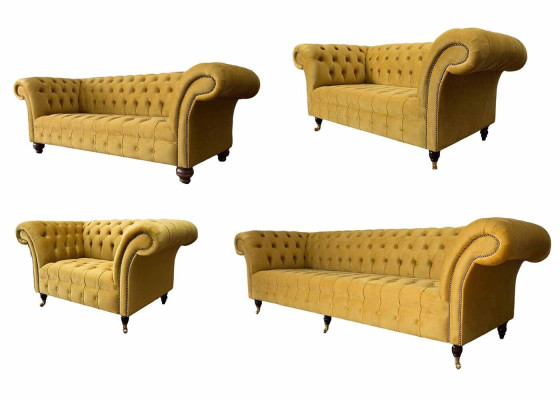 Designer Sofagarnitur 3+2+1,5+1 Sitzer Sofa Garnitur Polster Modern